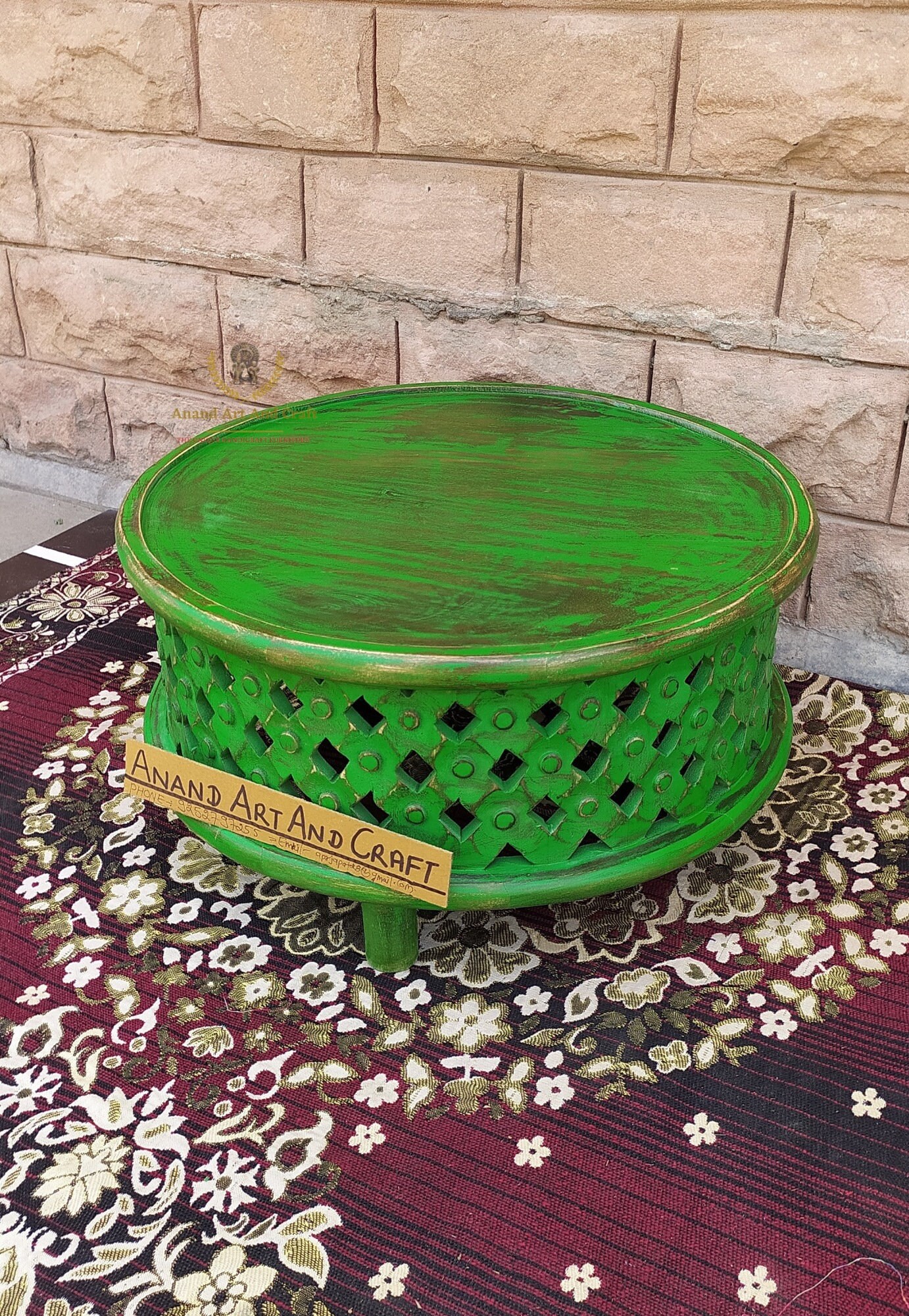 Wood Coffee Table Curved Table in Raw Mango Lattice Round Etsy