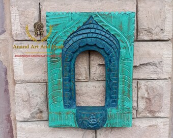 Wood Picture Frame/ Photo Frame/ Mirror Frame/ Bracket shelf/ Rustic Look Hand Made and Carved Unique photo Frame Collectible Indian Art