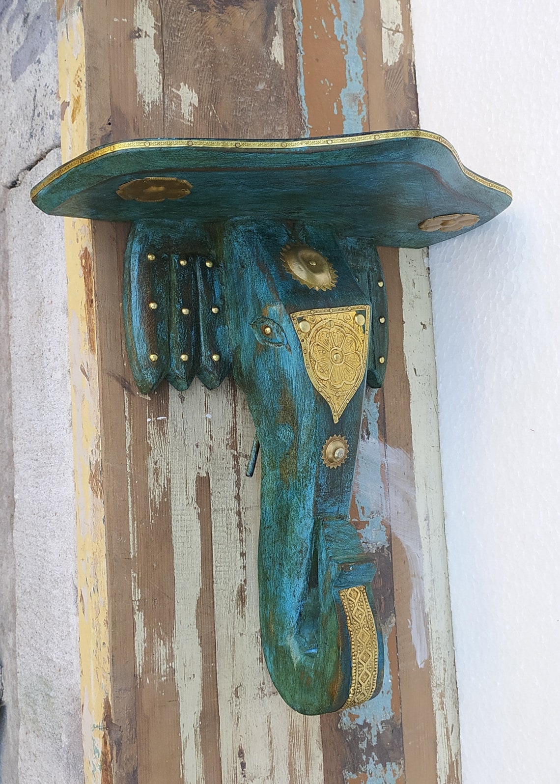 Wood Wall Bracket shelf Shelving Handcrafted Elephant Wood Etsy
