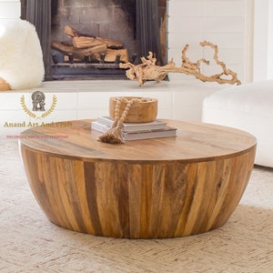  Mesa de comedor redonda moderna de madera, mesa circular de 35  pulgadas para mesa de café de ocio (madera) : Hogar y Cocina