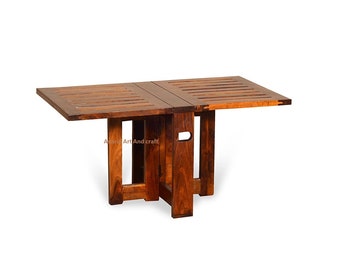 Wood Coffee table wooden Cocktail Table Folding Table Unique Rosewood table Hand made Home Decor Table Indian Handcrafted Art