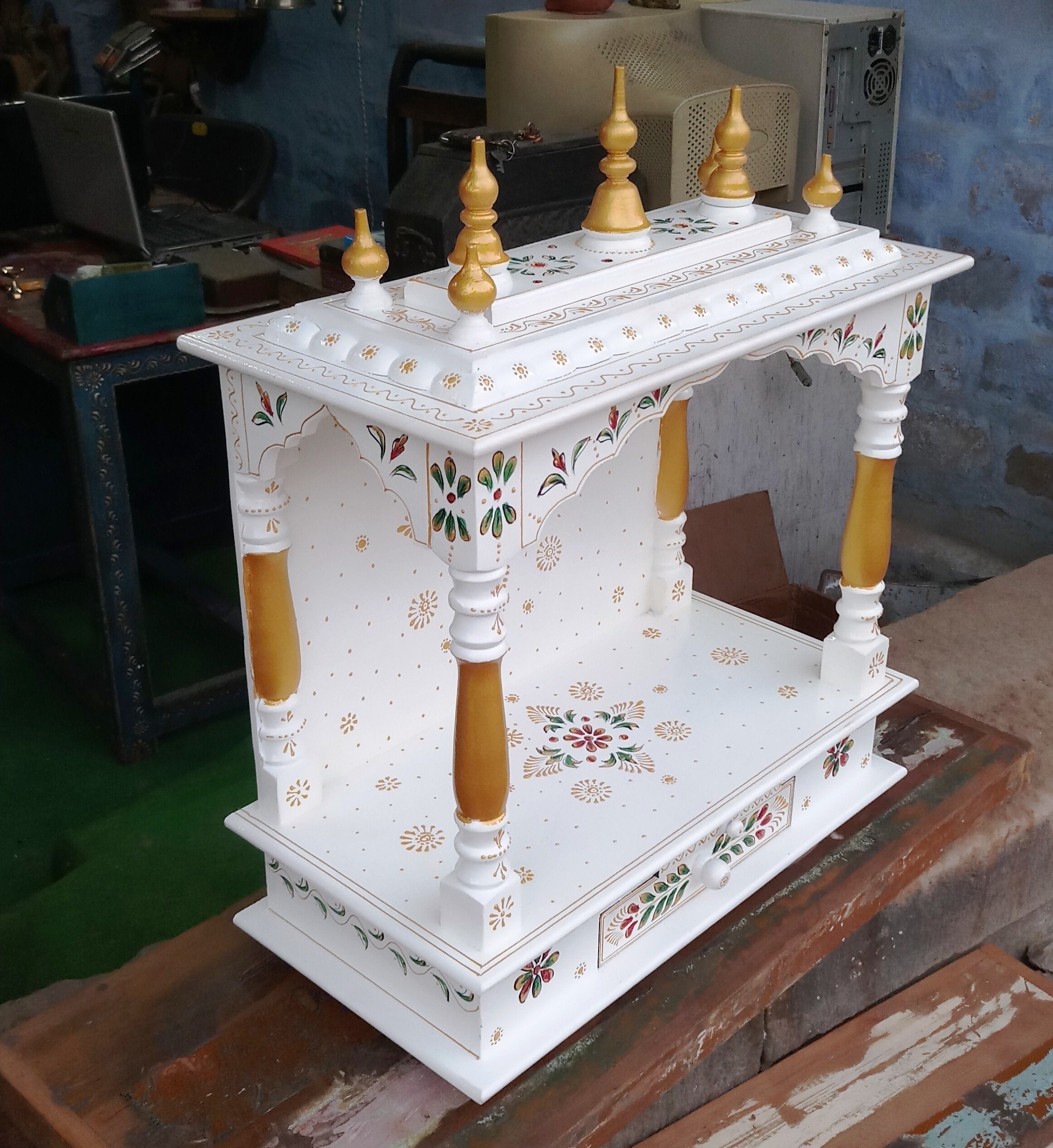 Wood Temple Mandir Handcrafted Hindu Pooja Ghar Mandap for Etsy UK