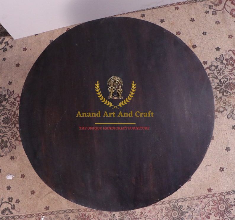 Wood Coffee Table Whitewash Coffee Table Solid Wooden Round Etsy