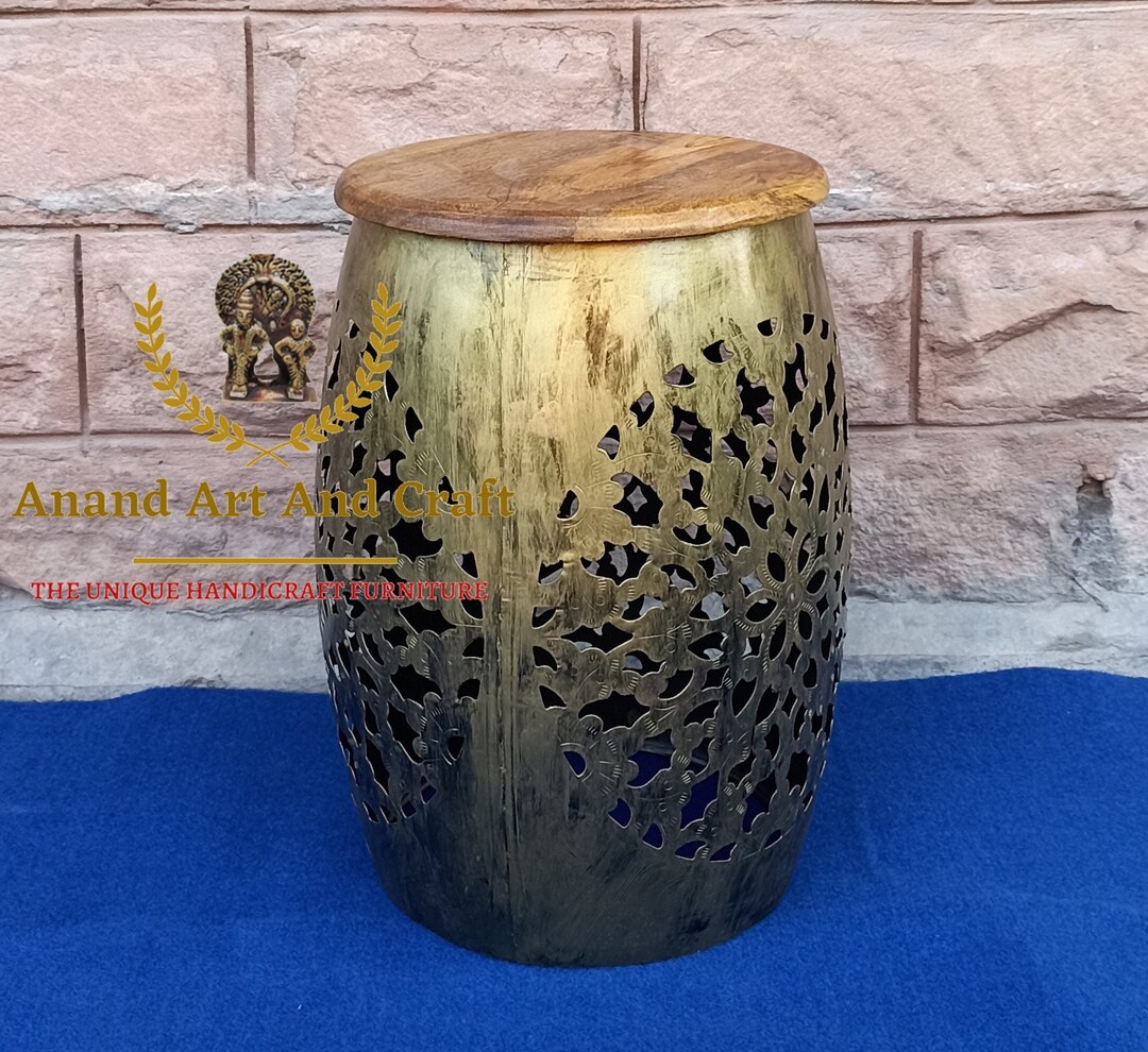 Wood Stool Side Table Coffee Table Unique Table Hand Made Round ...