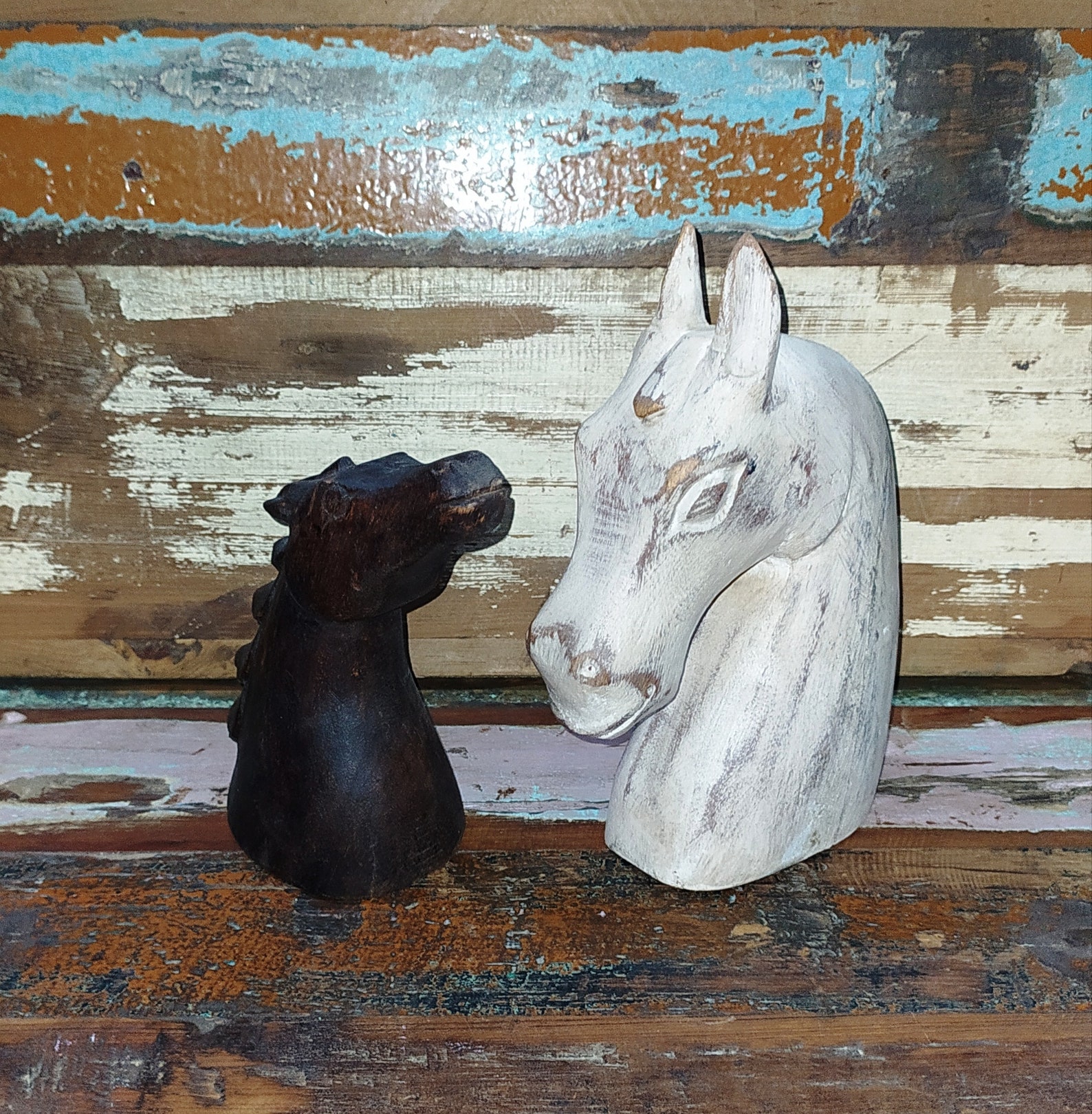 Wooden Horse Head Hand Made Carved Old Vintage design Wood Etsy