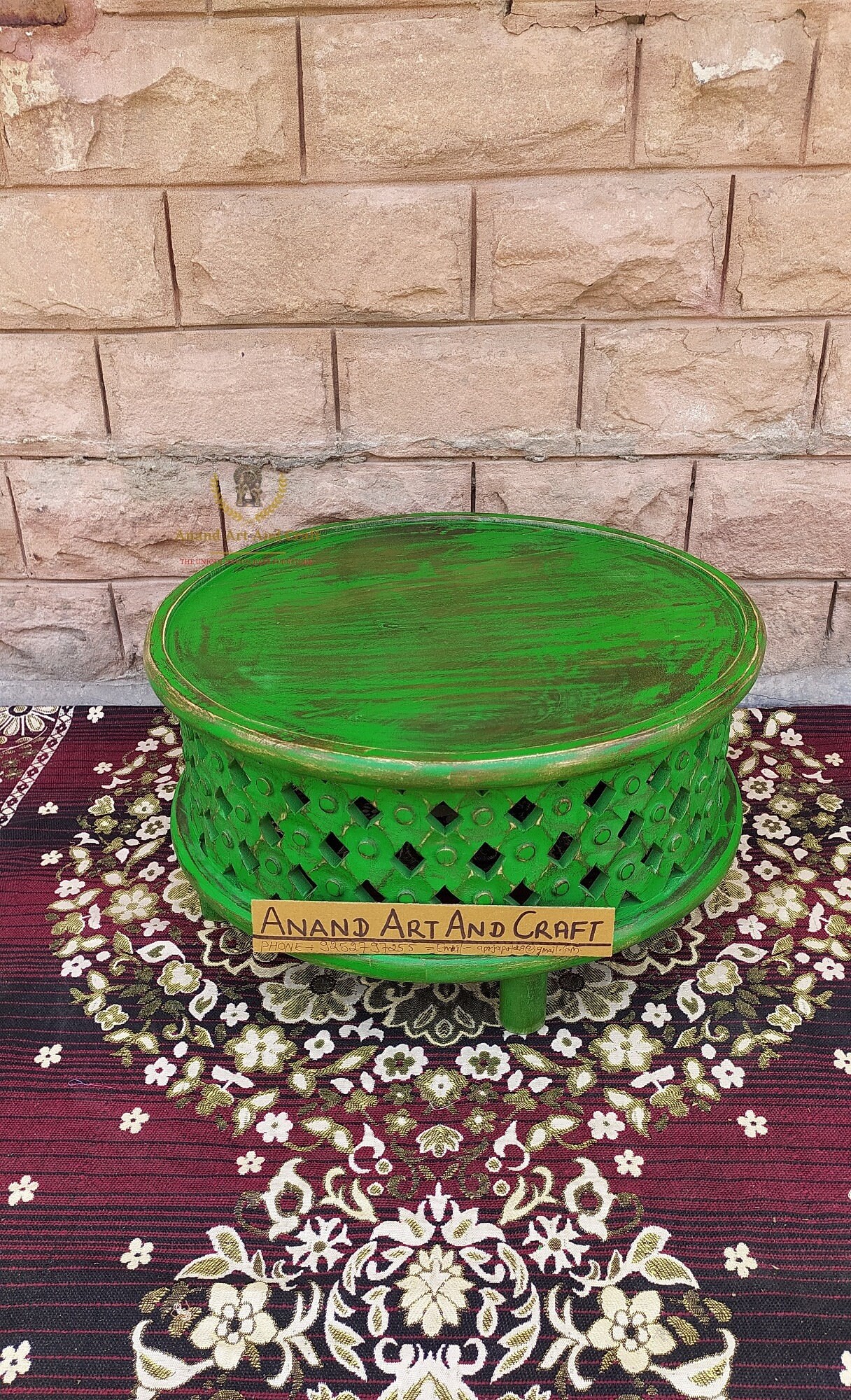 Wood Coffee Table Curved Table in Raw Mango Lattice Round Etsy