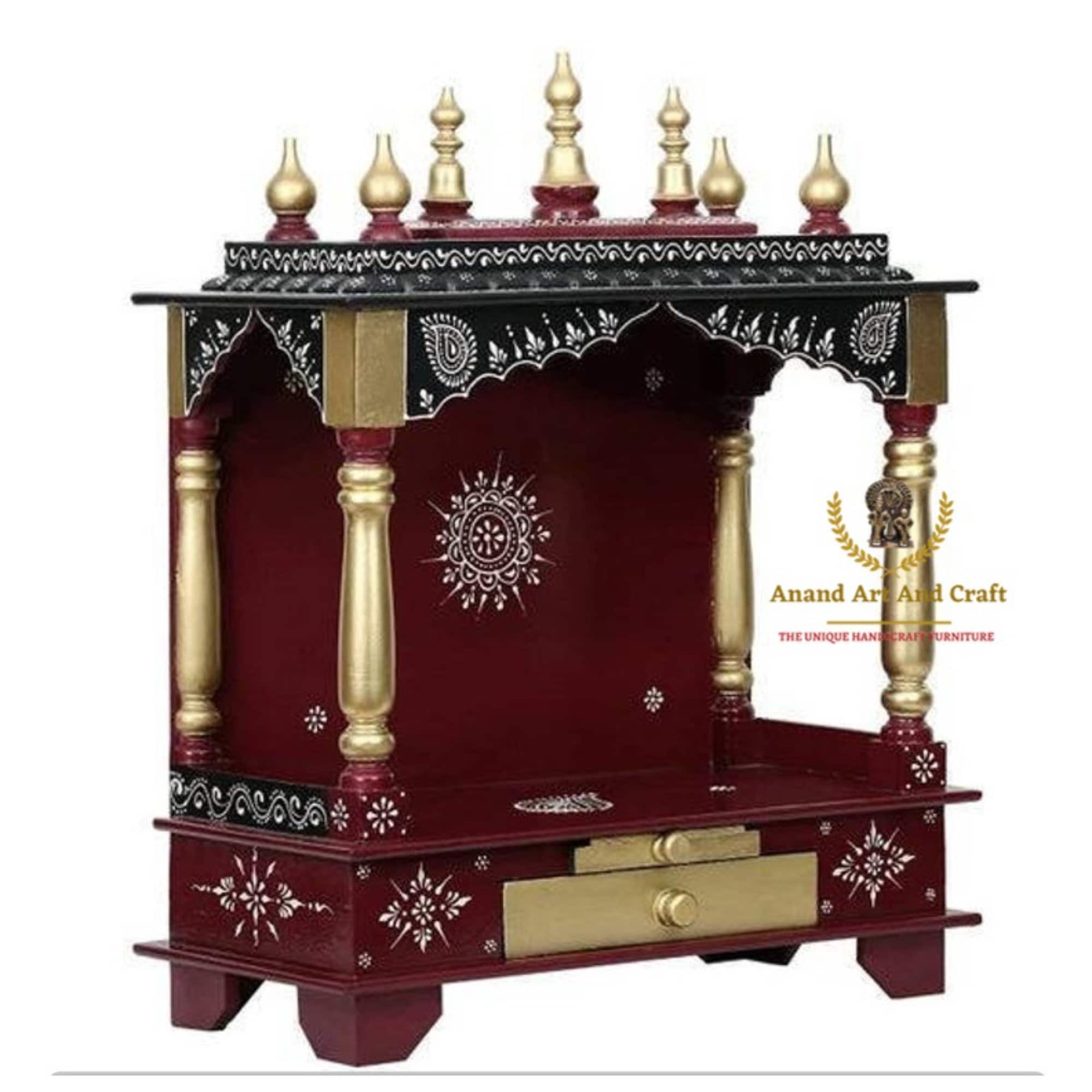 Wooden Temple Mandir Handcrafted Pooja Temple Mandir Pooja Canada vlr