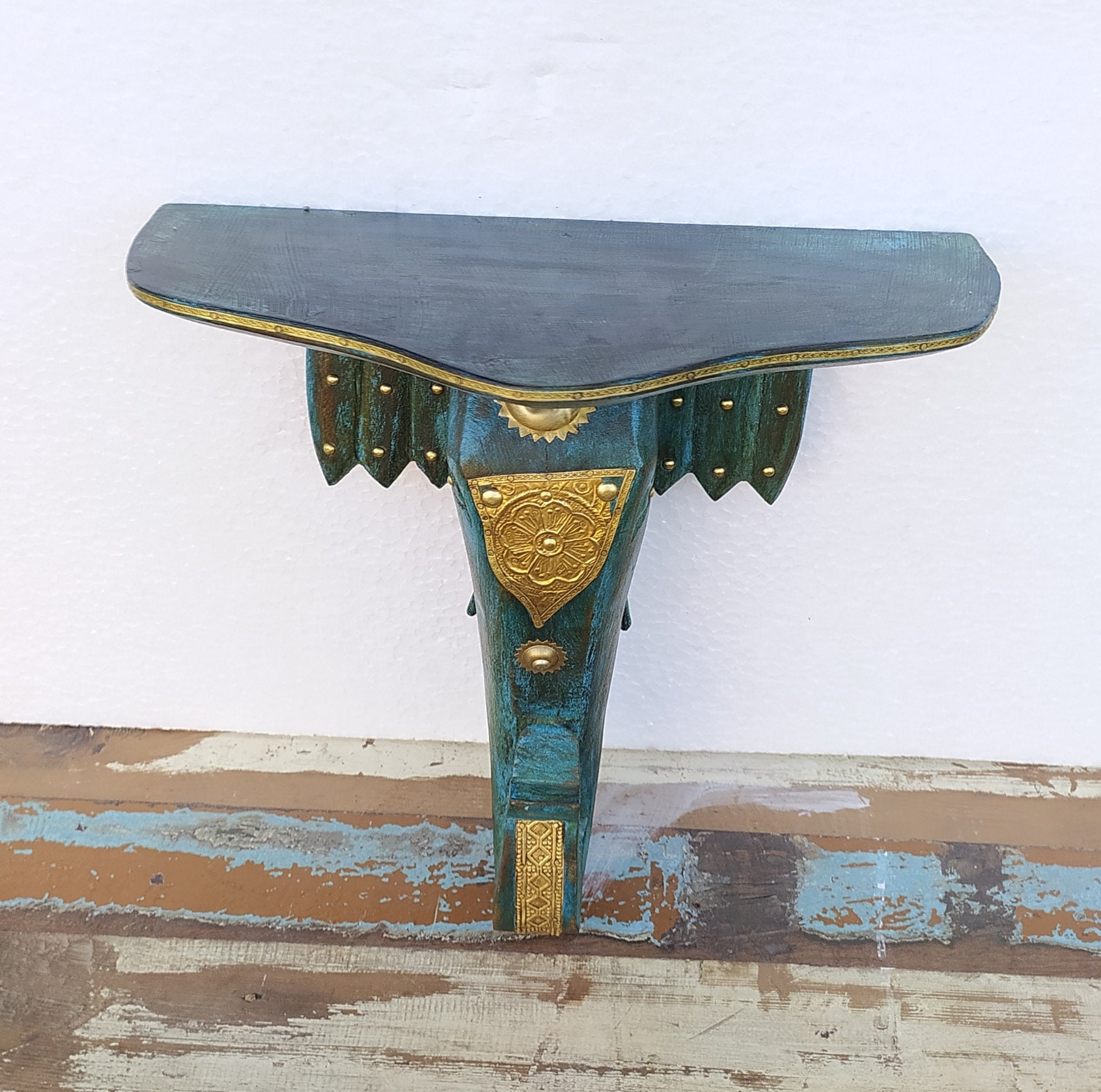 Wood Wall Bracket Shelf Shelving Handcrafted Elephant Wood Etsy