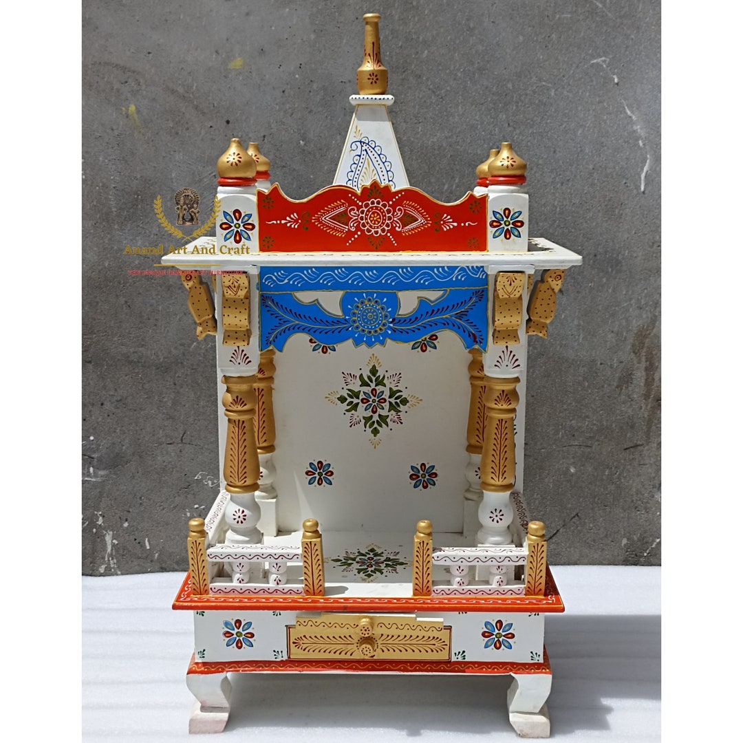 Wooden Temple New Mandir Handcrafted Beautiful Hand Painted