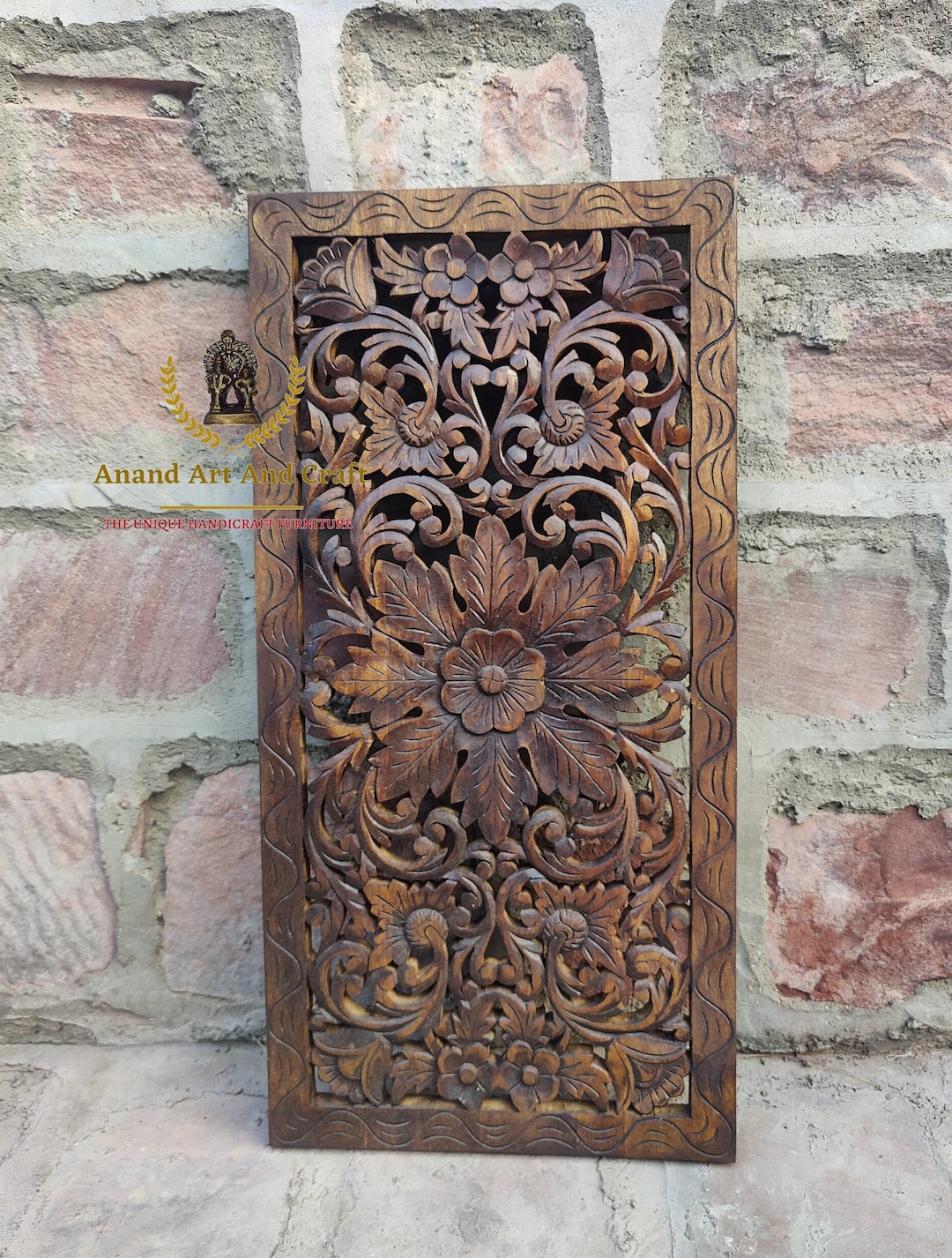 Wood Wall Panel Home Decor Antique Look Large Carved Wood Wall Panel