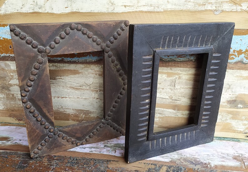 Old Photo Frame Vintage Wood Hand Carved Picture Photo Frame Etsy