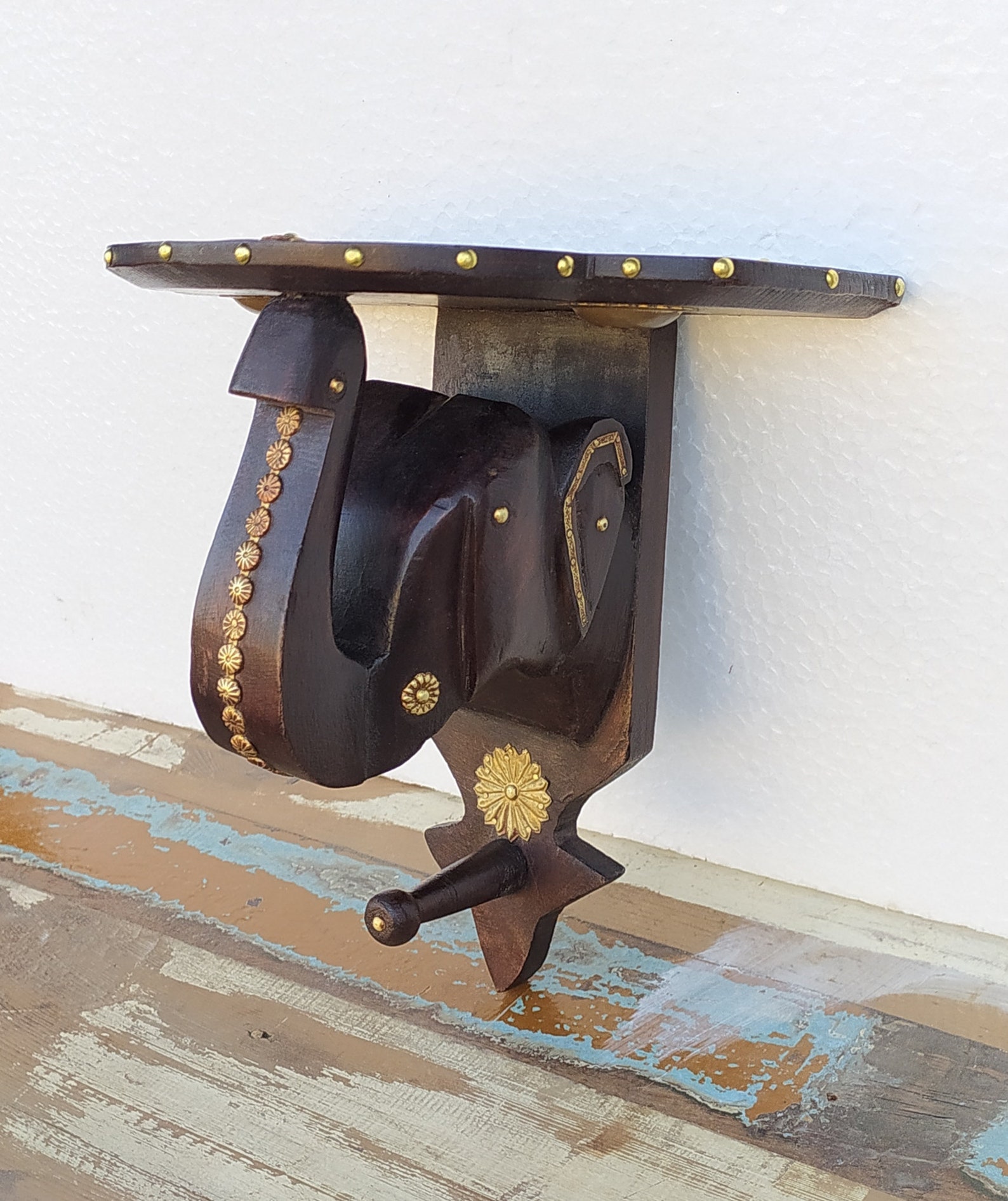 Wood Wall Bracket Shelf Shelving Handcrafted Elephant Wood Etsy