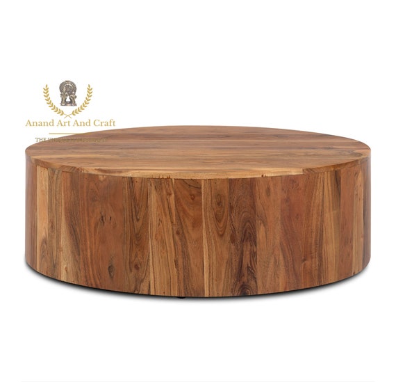 Wood Coffee Table Solid Wooden Round Handmade Cocktail Wood Coffee Table Solid Wooden Round, Solid Timber Coffee Table Round