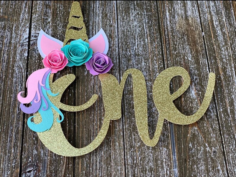 Unicorn One Unicorn Cake Topper First Birthday