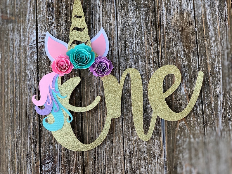 Unicorn One Unicorn Cake Topper First Birthday