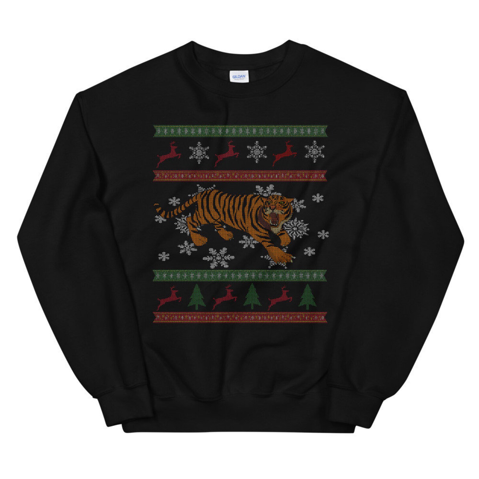 Tiger Ugly Christmas Sweater Tiger Lover Unisex Sweatshirt Etsy UK