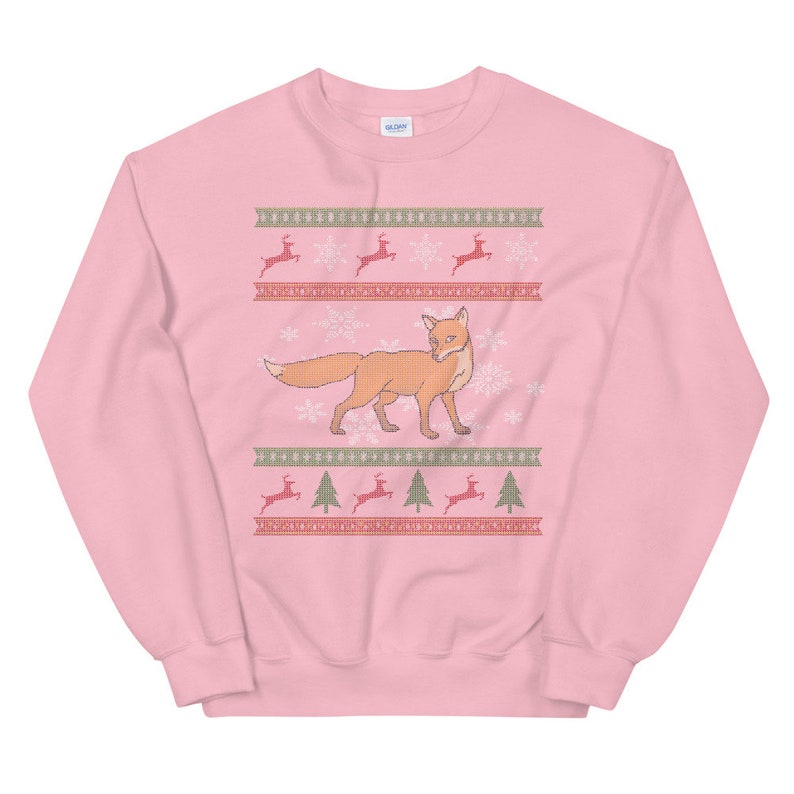 Fox Ugly Christmas Sweater Fox Lover Unisex Sweatshirt Etsy