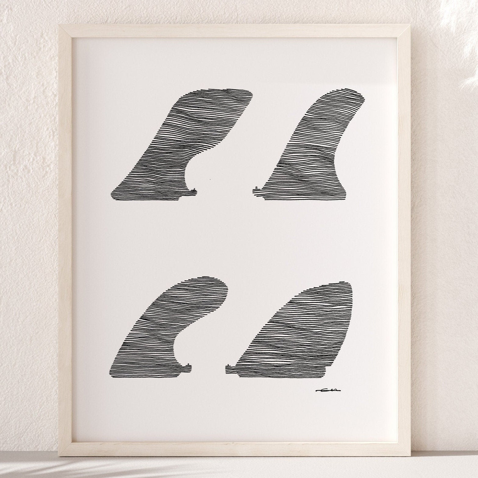 Surf Fin Art Print Single Fin Wall Art Surf Life Home Decor Etsy