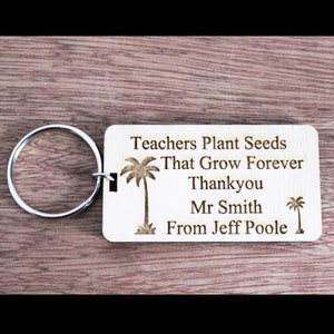 Personalised teacher gift - teacher present - end of term present - Thank you teacher keyring - Personalised  present for teachers