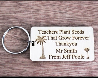 Personalised teacher gift - teacher present - end of term present - Thank you teacher keyring - Personalised  present for teachers