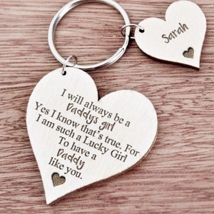 Personalised Daddy's Girl Keyring Gifts for Dad Daddy Father's Day Daughter Christmas Birthday gift for dad mom  Xmas Gift K45