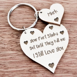 Funny Valentines day gift for husband or Boyfriend , Rude gifts for him, Personalised Keyring Couples Gift, Naughty gift Anniversary K62