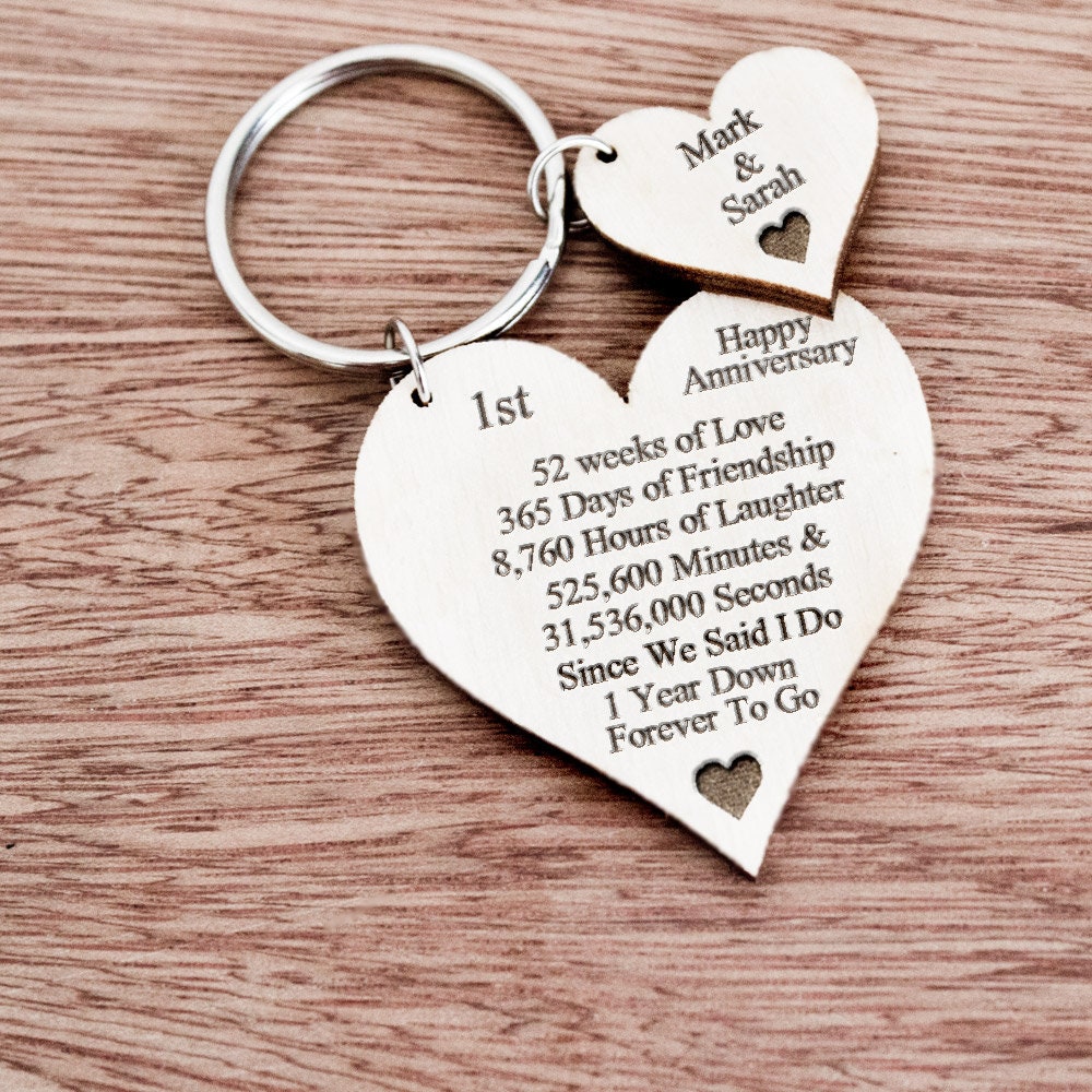 First Wedding Anniversary Personlised Engraved Gift for Her Etsy UK