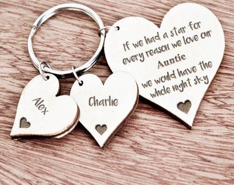 Personalised Wooden Keyring, personalised wooden mothers day gift, gifts for her, mothers day keyrings, engraved keychain Nana gift K60