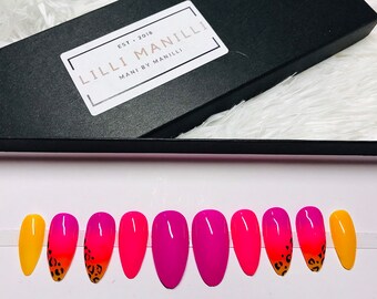 Uñas postizas acrílicas pintadas a mano Wild Side Press On Nails