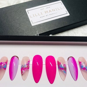 Bubblegum Bliss Press on Nails | Stick on Nails | Fake Nails | False Nails | Glue on Nails | Acrylic Nails | Pink Nails Ready to Dispatch