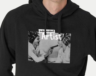Artist Hoodie mixed media, Indepentent Artist, Gift idea for collectors, limited edition of 25 pieces, pure organic cotton