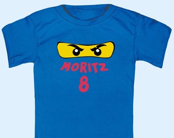 Kids T-Shirt | Ninjago Mask | Gift personalized | Gift with name for boys and girls for their birthday