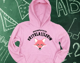 Einschulung Mädchen Hoodie, Hoodie erster Schultag, Hoodie für Schulkind mit Namen personalisiert, Geschenktipp Einschulung, Rosa