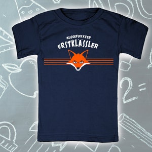 T-Shirt Einschulung, Schulanfang, Schulkind, Erstklässler T-Shirt, Geschenk T-Shirt personalisiert mit Namen, Ausgefuxxter Erstklässler, rot Bild 7