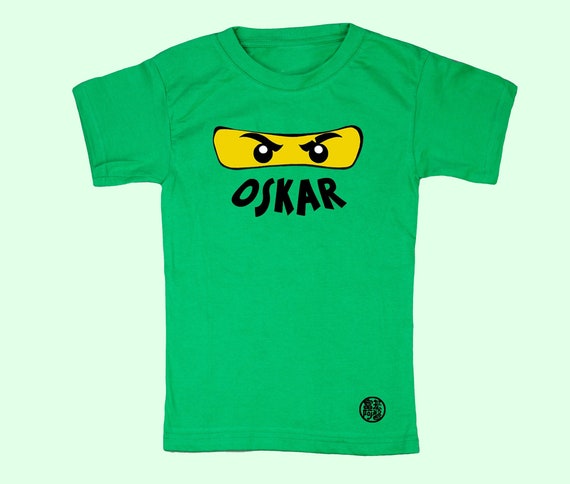 Kinder T-Shirt, Ninjago Maske, Geschenk personalisiert, Geschenk mit Namen für Jungen und Mädchen zum Geburtstag