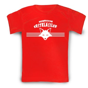 T-Shirt Einschulung, Schulanfang, Schulkind, Erstklässler T-Shirt, Geschenk T-Shirt personalisiert mit Namen, Ausgefuxxter Erstklässler, rot Bild 2