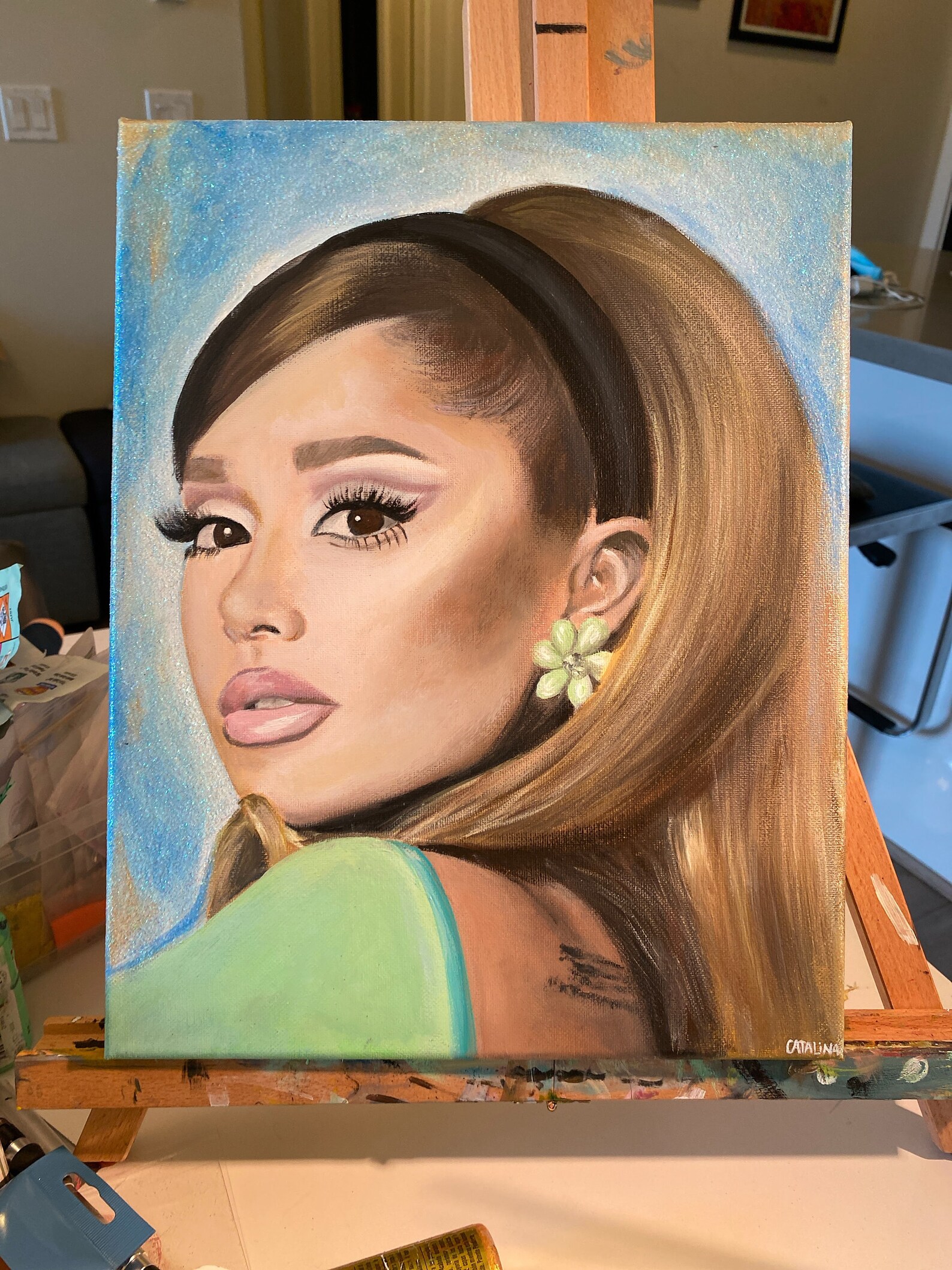 Ariana Grande POSITIONS Original 14x11 in Acrylic Painting on - Etsy Israel