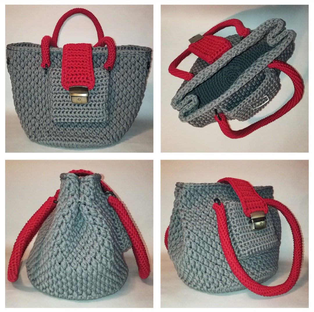 Bag of knitted yarn. Etsy