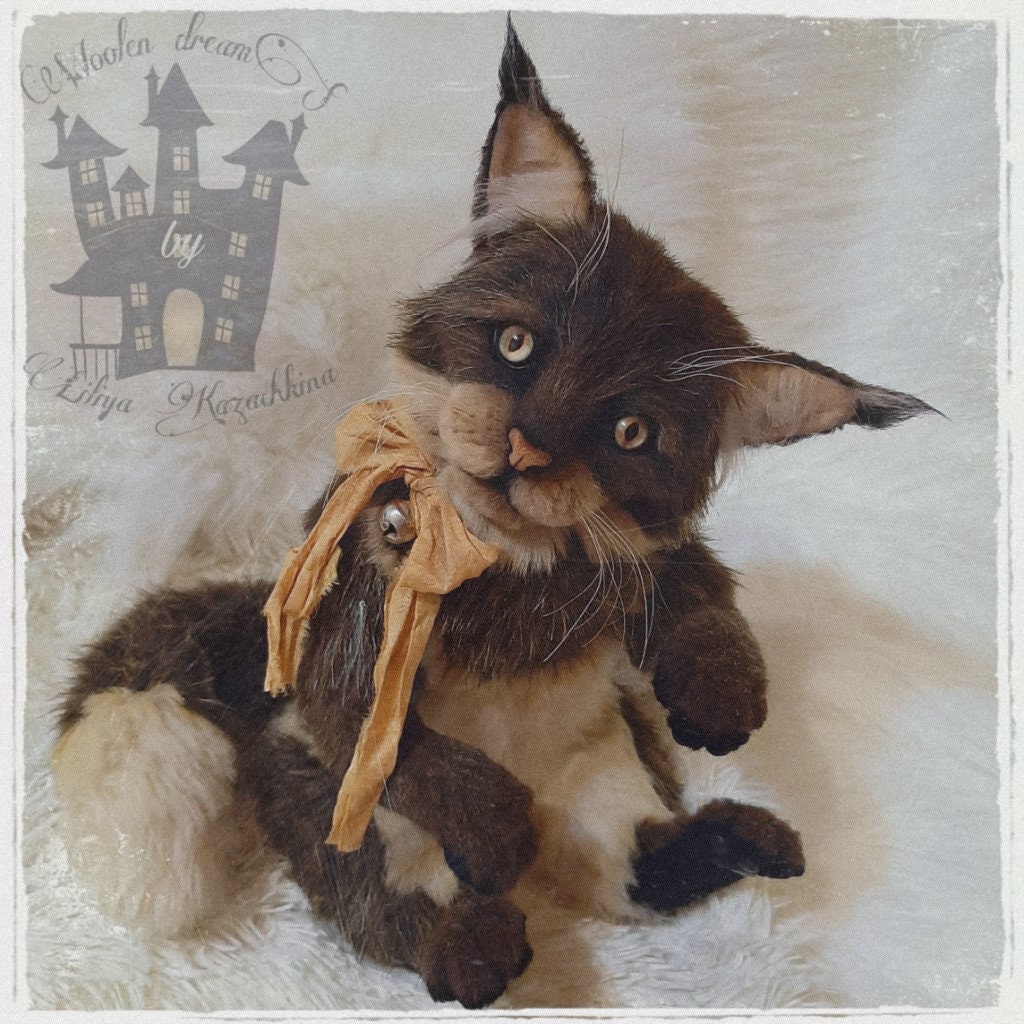 Cat. Maine Coon. Cat toy. Toy Artist. Doll cat. Doll Artist. Etsy