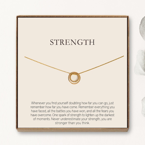 Strength Necklace, Encouragement Gift, Affirmation Necklace, Mental Health, Inspirational Jewelry, Inspirational Quote, Confidence