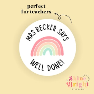 Teacher Says Well Done Rainbow Praise Textbook School Education Book Workbook Well Done Stickers Adhesive 25mm Labels 031
