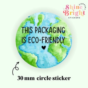 35 x Ecológico Acuarela Tierra Empaquetado de negocios Sobre Papel de cartón Etiqueta de correo Círculo 30 mm 015
