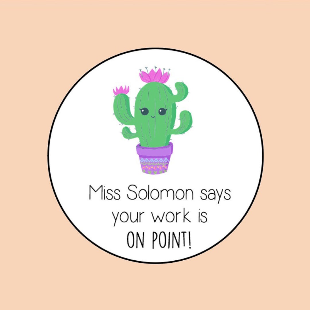 35x Your Work is on Point Cute Cactus Teacher Praise Textbook School