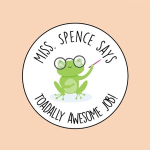 Toadally Awesome Job! Well Done Stickers Teacher Custom School Stickers Book Workbook 35x Adhesive 25mm Labels 351