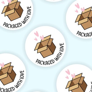 Embalado com amor adesivo redondo de 30 mm para pequenas empresas etiqueta adesiva de embalagem de pacotes 006
