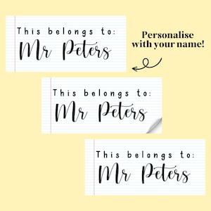 35x This Belongs To Please Return School Books Teacher Library Personalised Reading Book Stickers Bookworm Gift Adhesive Labels 011