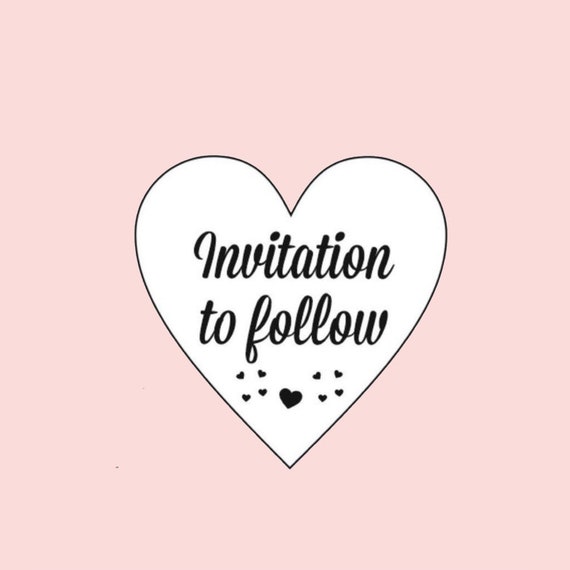 35x Invitation To Follow Wedding Invtation Heart 30mm Stickers Seals Labels 057