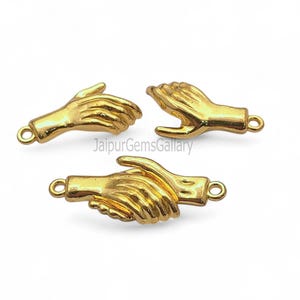 Gold Magnetic Holding Hand Connector-Handshake Magnetic Toggle Clasps-Jewelry Making Bracelet Component-Friendship Gift-Selling Per Piece
