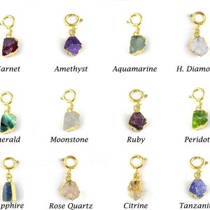 Raw Birthstone Gold Electroplated Pendant, Gold/Silver Plated Pendant, Birthstone Necklace, Rose Gold Birthstone Earrings Selling Per Piece