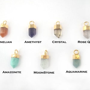 Tiny Point Pencil - Spike Electroplating Pendant - Gold Plated Pendant - Natural Gemstone Pendant Semi Precious Stone Selling Per Piece